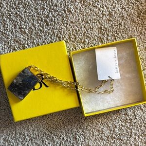 Aureus + Argent Gold Chain necklace with Stone Pendant